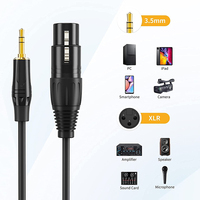 Câble audio stéréo 3,5 mm mâle vers XLR mâle/femelle en PVC, compatible avec iPhone, iPod, tablette, ordinateur portable