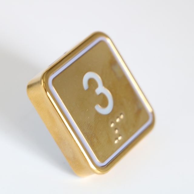 Elevator Spare Parts Gold Square Elevator Push Button