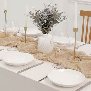 Elegant Ruffled Polyester Linen Table Runner for Wedding Party Home Table Decoration Table Runner - Product Image 2
