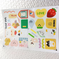Lindas Pegatinas de Cristal con Diseño de Pan de Dibujos Animados, Estilo Coreano, para Álbumes de Recortes, Diarios, Decoración Kawaii, Juego de Pegatinas Transparentes