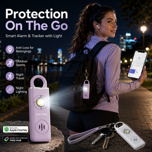 Alarme de sécurité portable pour les voyages avec suivi GPS intelligent, compatible avec Apple et Google Find My, sirène d'urgence SOS pour les voyageurs seuls - Product Image 3