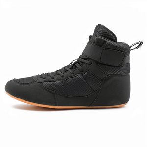 Zapatos de Boxeo de Cuero Genuino de Color Rojo Sólido, Ligeros, con Logotipo Propio, Calidad Premium, Estilo Único - Product Image 1