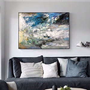Formato personalizzato di Arte Astratta <span class=keywords><strong>Tessuto</strong></span> della Tela di Canapa Dipinta A Mano Pura Pittura A Olio Della Parete per Living Room Decor - Product Image 3