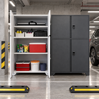Armoire de rangement métallique avec serrure numérique sécurisée, étagères réglables pour garage, espace de stationnement, atelier, outils et rangement domestique