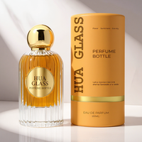 Flacon de parfum en verre noir de luxe vide de 50 ml et 100 ml avec étiquette personnalisée, pour peinture, couleur, cosmétiques, avec bouchon en plastique et emballage en boîte