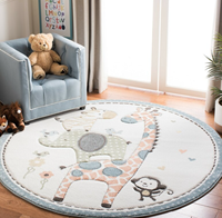 Karpet Bermain Anak Motif Hewan, Karpet Lantai Lembut Bahan Kasmir Imitasi untuk Kamar Bayi, Sofa, Alas Kursi Komputer