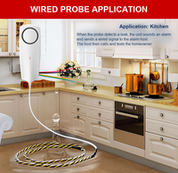 Détecteur de fuite d'eau WiFi Tuya, batterie rechargeable 500 mAh, capteur de type câble, détection de fuite de tuyau pour sous-sol/cuisine/salle de bain
