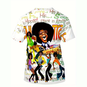 American <strong>70s</strong> Retro 3d Printing Rock Fashion Round Neck Loose Men's T-<strong>Shirt</strong> - Product Image 1