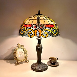 Longhuijing 16 Inch for Antique Stained Glass Dome Shade Desk Reading Lamp AC Powered LED Flexible E26/E27 Mediterranean - Product Image 1