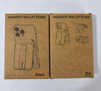 Porte-cartes magnétique pivotant personnalisé en usine avec protection RFID, étui en cuir PU pour cartes de visite, fixation pour téléphone