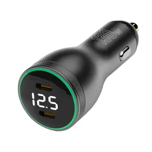 2023 New Arrival Nhôm 130W PD3.0 QC3.0 PPS FCP SCP MTK DCP Loại Kép C Pd Cổng Fast Car Charger Cho Macbook, Macbook Pro