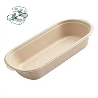 Bagasse U-vormige doos 500ml, voedselveilig, magnetronbestendig, biologisch afbreekbaar, voor maaltijdvoorbereiding, delicatessen, boodschappen, afhaalmaaltijden, milieuvriendelijke voedselverpakking