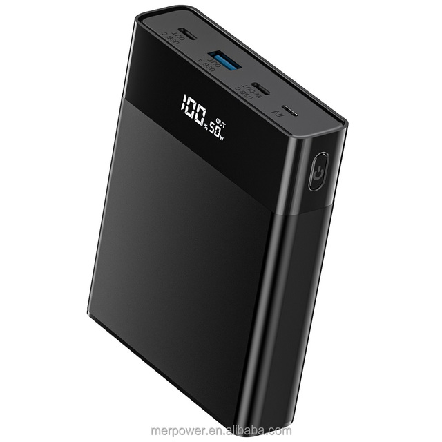 OEM Logo Aluminum Alloy 20000mAh USB-C PD 65W Portable Digital Display Power Bank Support PPS 45W Fast Charging for Mobile Phone
