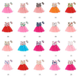 Robe arc-en-ciel pour filles, robe tutu sans manches pour enfants, accepte les impressions personnalisées, robe en tulle pour filles - Product Image 6
