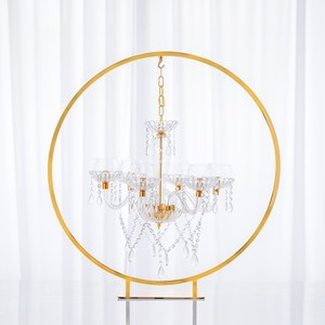 Lámpara de araña LANJO de cristal/acrílico con cristales en forma de gota de agua para decoración de techos de bodas - Product Image 2