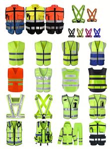 ออกแบบเสื้อกั๊กสะท้อนแสงสำหรับงานจราจรแบบกำหนดเอง สีเขียว ปลอดภัย มีฉนวนกันความร้อน มองเห็นได้ชัดเจน พร้อมโลโก้ - Product Image 5