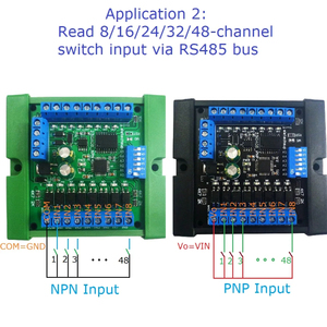 23IOC24 24CH RS485 Interrupteur de commande à distance multifonction Carte d'extension d'E/S PLC Modbus RTU 23IOC24_NPN 24CH RS485 - Product Image 3