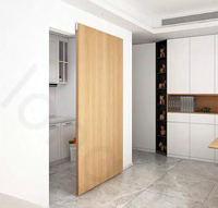 Porte de grange coulissante en bois dissimulée minimaliste Rail sans rail caché pour chambre salon cuisine hôtel-Style de porte fantôme