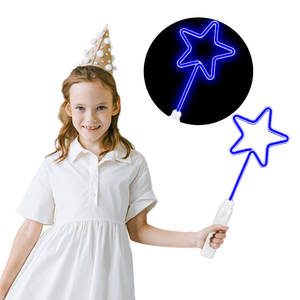 Baguette magique lumineuse LED en plastique de 18 pouces, étoile magique, cœur d'amour, visage lumineux, baguette tournante, enfants, Noël, Nouvel An, fête, Halloween, remise de diplôme - Product Image 2