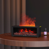 Diffuseur d'huiles essentielles 3D pour la maison, humidificateur d'air USB, télécommande, simulation de flamme de cheminée, vente chaude
