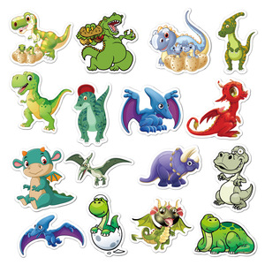 Adesivi per bambini impermeabili da 50 pz/pacco con adesivi per cartoni animati simpatici animali di dinosauro per bottiglia d'acqua adesivi in vinile - Product Image 3