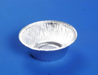 Boîte ronde en aluminium de qualité alimentaire, jetable, sans couvercle, pour barbecue, œufs à la vapeur, pouding