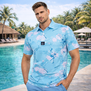 Polo de golf respirant de haute qualité, imprimé, extérieur, premium, séchage rapide, sublimation couleur pleine, design personnalisé - Product Image 2