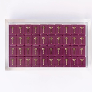 New Art Tile Red Lagoon Acrylic Custom Size Color Durable Foldable Modern Portable Eco-Friendly American <b>Mahjong</b> Tiles <b>Set</b> - Product Image 6