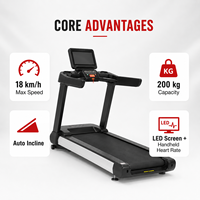 Tapis roulant électrique commercial personnalisé OEM, pliable, écran LED, 200 kg, pour salle de sport, musculation, fitness