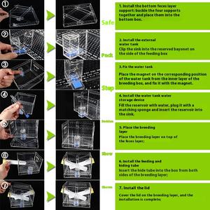 Boîte d'élevage d'insectes d'orge Dubya professionnelle rampant animal <span class=keywords><strong>de</strong></span> compagnie <span class=keywords><strong>vivant</strong></span> ver <span class=keywords><strong>de</strong></span> pain Cricket acrylique boîte d'alimentation Reptile amphibien fournitures - Product Image 6