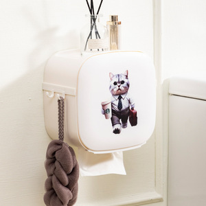 Pegatina de pared creativa con forma de gato, rectangular, autoadhesiva, extraíble, para decoración del hogar, dormitorio, baño - Product Image 1