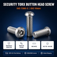Sekrup Kepala Tombol Torx Keamanan Perangkat Elektronik M2-M12 A2-70 Baja Tahan Karat Mini Tersedia Dalam Stok