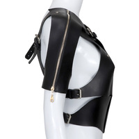 Manteau de Bondage en cuir PU pour femme, veste droite érotique ajustable, harnais corporel, Cosplay, jouet sexuel BDSM, pour adulte