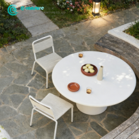 Meubles de jardin de style moderne en aluminium et corde tressée, chaise de jardin et table en fibre de verre, meubles de jardin pour villa, hôtel, complexe hôtelier