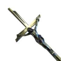 Decoración Funeraria D090, Cruz de Metal con Jesús, Accesorios para Ataúd y Féretro, en Proveedor de Artículos Funerarios