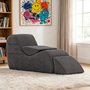 Sofá Multifuncional de Compresión para Sala de Estar, Sillón de Descanso con Reposapiés, Conforme a <span class=keywords><strong>la</strong></span> Ergonomía, Sofá de Espuma para Parejas, Ideal para Yoga - Product Image 3