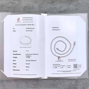 Heißer Verkauf: Elegante Accessoires – GRC-zertifizierte 2MM HPHT/CVD Labor-Diamant-Tenniskette aus 925er Silber für Damen und Herren – Edler Schmuck Halskette - Product Image 1