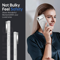 Casing Ponsel Kulit dengan Kancing Logam Independen untuk iPhone 17 Air