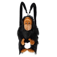 Sac à dos en peluche gorille personnalisé grande capacité, sac d'école en forme de singe en peluche