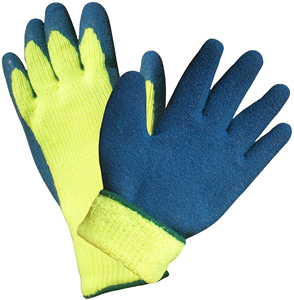 Gants de travail chauds pour l'hiver, doublure en tissu éponge gris, isolation thermique, antidérapants, enduits de latex, mitaines de sécurité pour la construction industrielle - Product Image 4