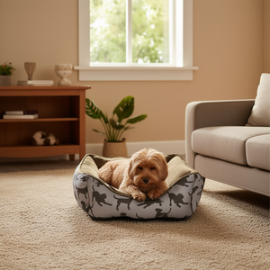 Cuccia Classica Rettangolare Yommy per Cani con Cuscinetto Rimovibile in Tessuto Oxford, Base Impermeabile Antiscivolo, Taglie S/M/L - Product Image 2