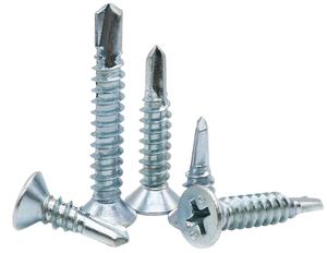 Vis autoforeuse galvanisée à empreinte cruciforme en acier au carbone Tête CSK fraisée disponible Mesure métrique en pouces - Product Image 4