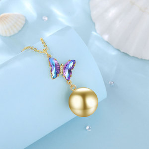 Merryshine moda cristal mariposa Ángel <span class=keywords><strong>llamador</strong></span> <span class=keywords><strong>embarazo</strong></span> bolas collar mujer armonía Bola enlace regalo para mujeres embarazadas - Product Image 3