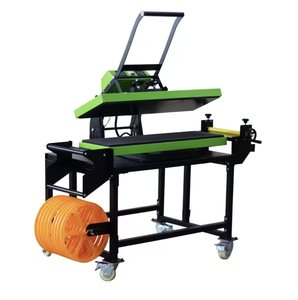 Machine d'impression de cordons et de rubans à double chauffage haute pression avec support mobile et enrouleur de cordons - Product Image 2