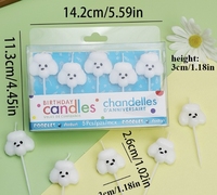 Bougie de gâteau créative en forme de chien de dessin animé pour enfants et adultes, en cire de paraffine, forme ovale - Bougie de pâtisserie pour la fête des Pères et la remise des diplômes
