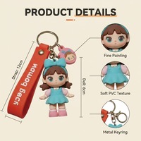Vente en gros de porte-clés en PVC souple personnalisés en 2D et 3D, porte-clés en plastique tridimensionnel, modèles de personnages de dessins animés mignons