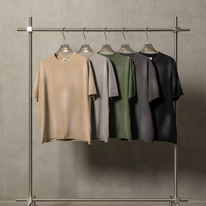 เสื้อยืดแฟชั่นใหม่ทรงโอเวอร์ไซส์ แขนสั้น คอโอ ทรงลำลอง ผ้าถักลายพิมพ์ 3 มิติ ดีไซน์พอง ป้องกันรอยยับ สำหรับผู้ชาย ผ้าฝ้าย 100% - Product Image 1