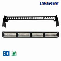 Panel de Conexiones Cat6 UTP de 24 Puertos con Tira de Etiquetas Grande y Cubierta Transparente, Krone 110, Doble IDC, Panel de Rack RJ45 1U Preconectado