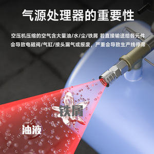 Régulateur de pression d'air à double filtre XINDE AF-2000 avec manomètre et purge manuelle pour systèmes pneumatiques - Product Image 5