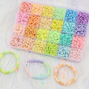 Kit de Arcilla Polimérica DIY, Cuentas Heishi Redondas Planas de Color Claro y Oscuro para Hacer Joyas, Pulseras y Manualidades, Combo Individual - Product Image 3